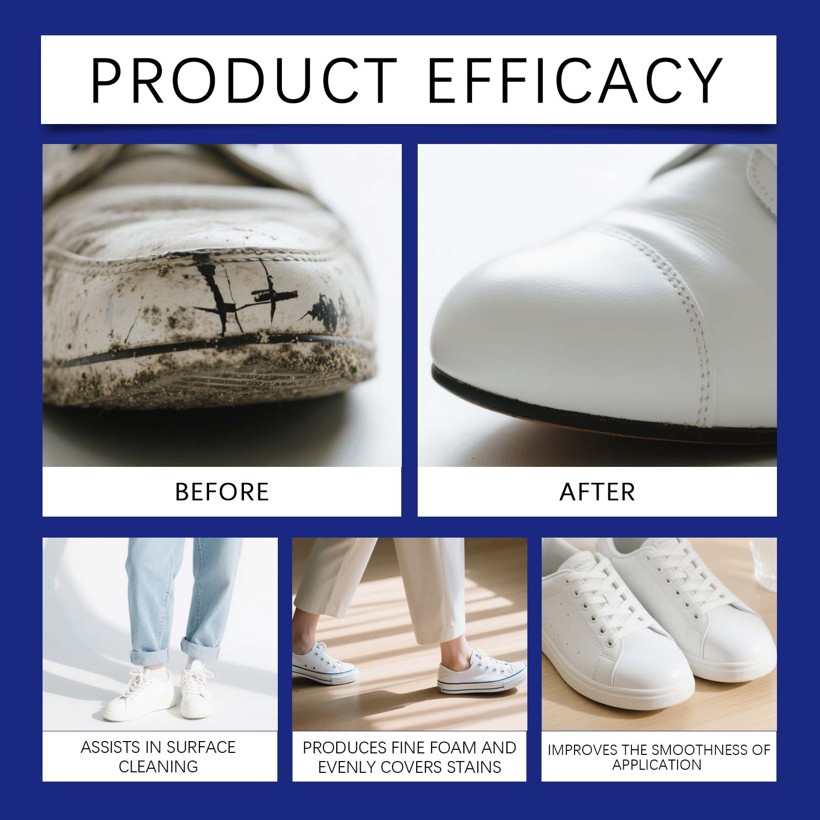 White Shoe Cleaner Foam Sneake - Sneaker Care Cleaner ulasan dan harga